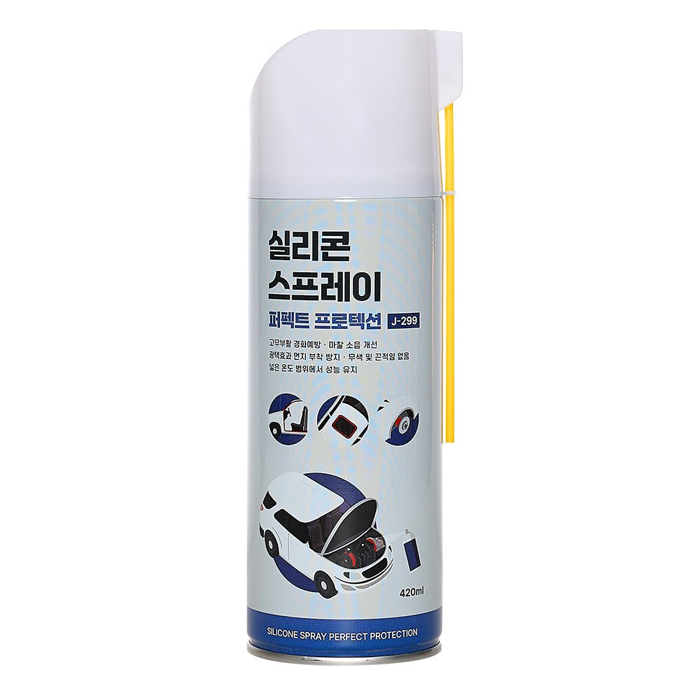 J-299 실리콘스프레이 퍼펙트 프로텍션 420ML 정우케미칼 고무보호제 플라스틱보호제 실리콘구리스 플라스틱복원제 실리콘 노즐 일체형 윤활제, 1개 상세 이미지 1