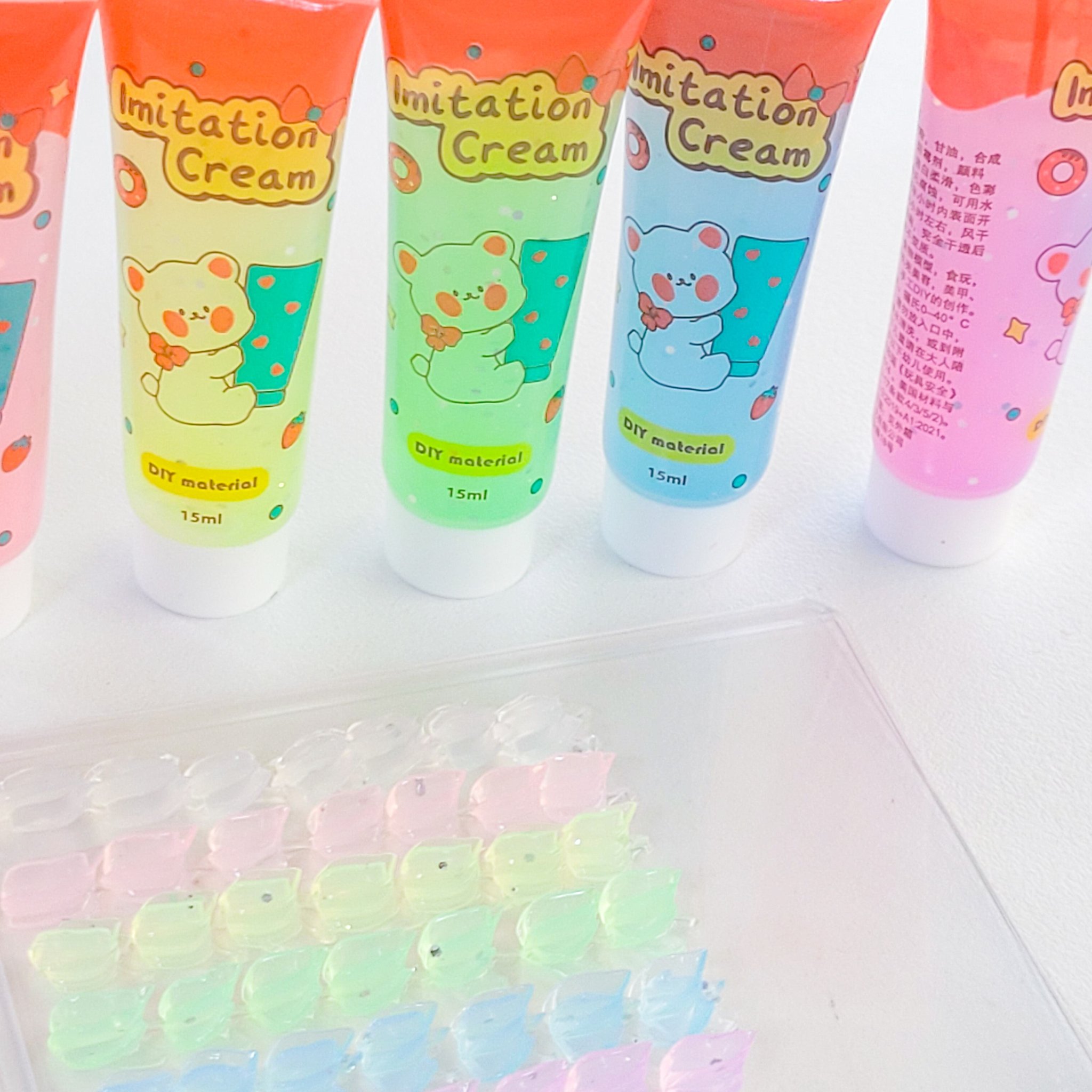 글리터 미니 파스텔 15ml 데코덴 크림 데코크림 접착 탑로더 꾸미기, 투명 상세 이미지 1