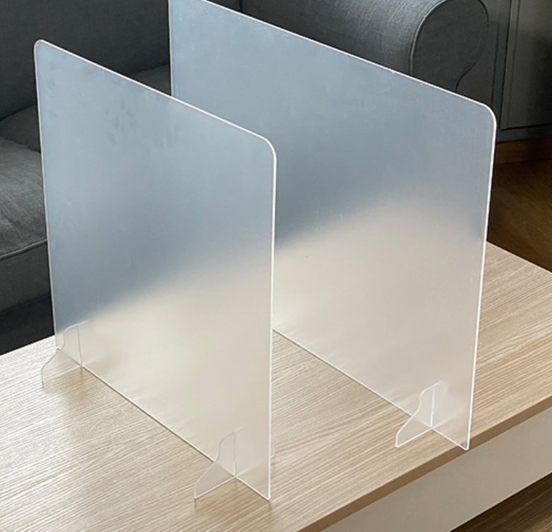방탄 아크릴 비말 식당 테이블 칸막이 600 x 450 mm, 투명 상세 이미지 2