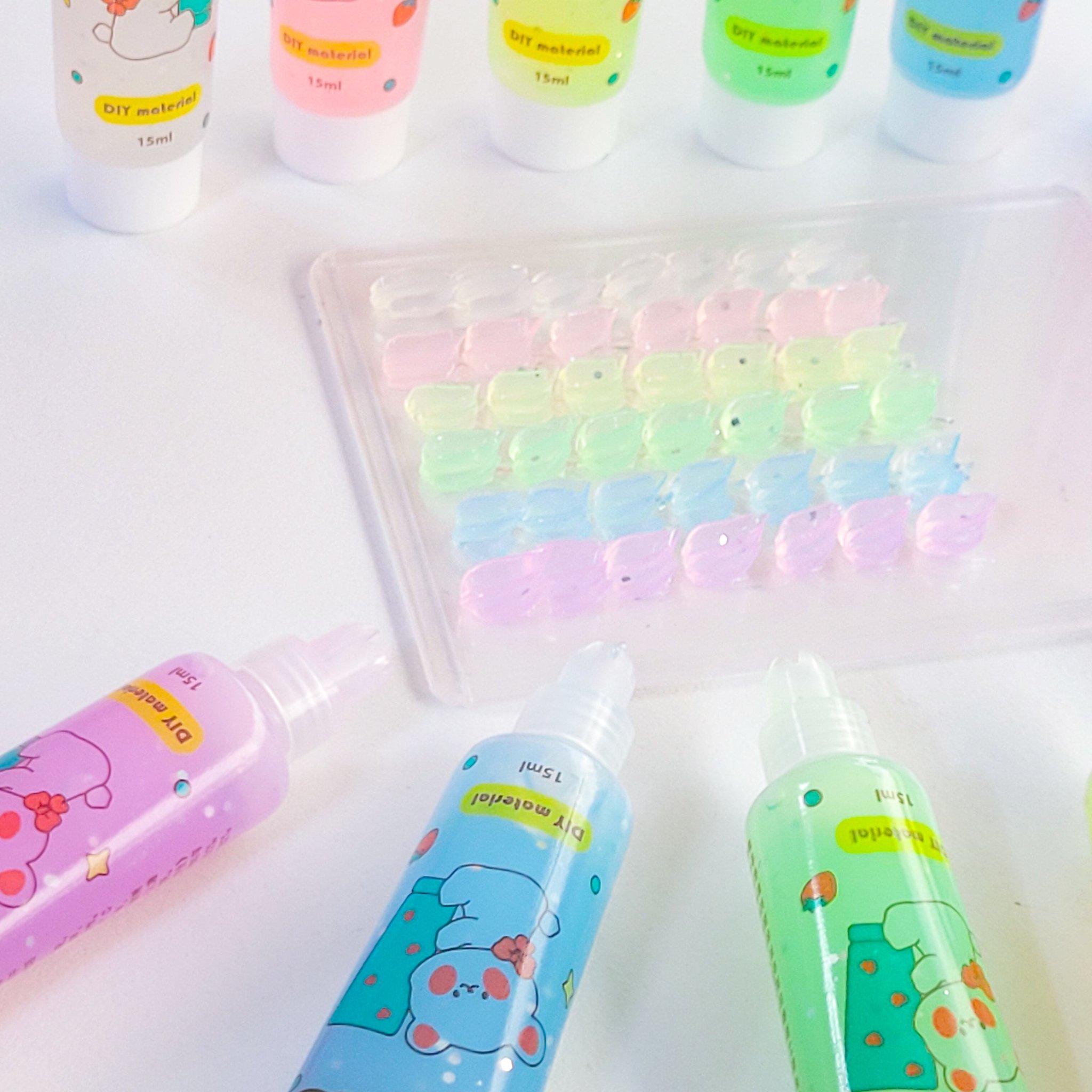 글리터 미니 파스텔 15ml 데코덴 크림 데코크림 접착 탑로더 꾸미기, 투명 상세 이미지 2