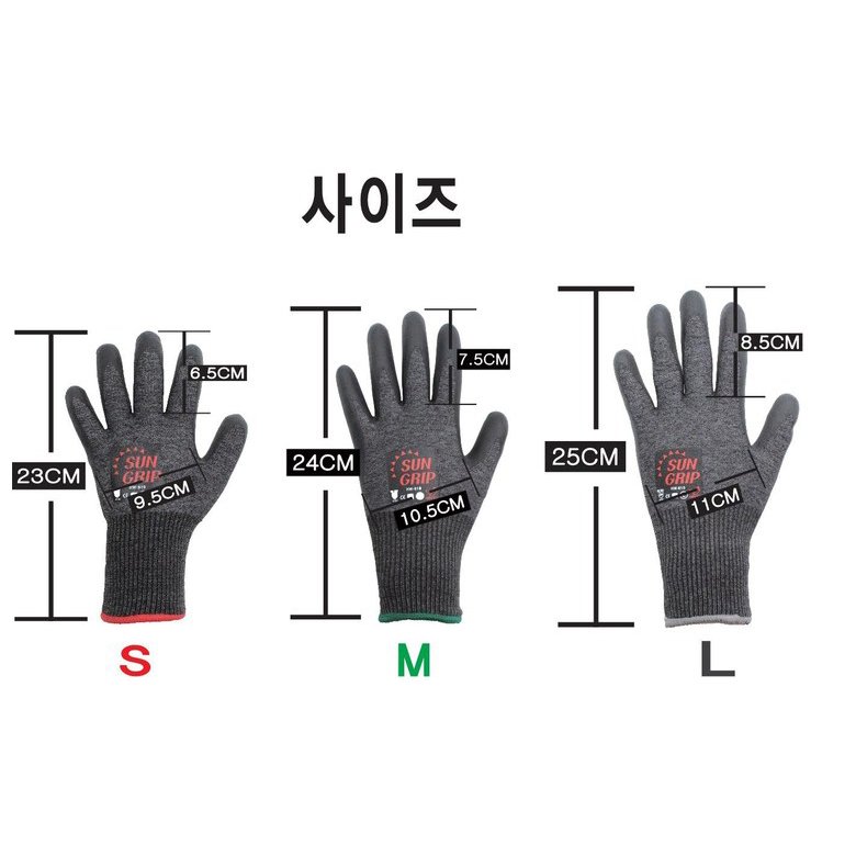 한우 썬그립 NBR 코팅 방한 기모장갑, 5세트 상세 이미지 2