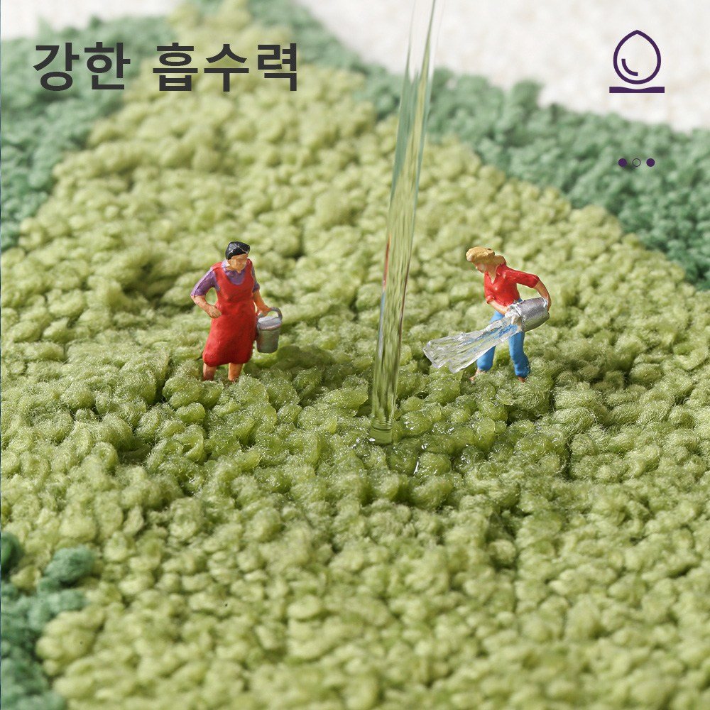 DEXI 부드러운 도톰 극세사 욕실 화장실 현관 미끄럼방지 논슬립 프리미엄 욕실 발매트, Green, 1개할인 상세 이미지 2