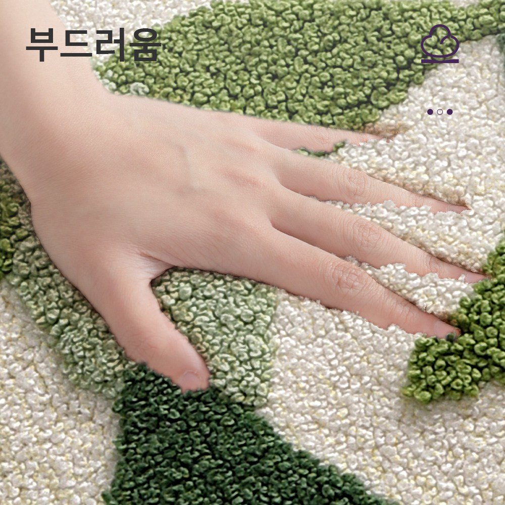 DEXI 부드러운 도톰 극세사 욕실 화장실 현관 미끄럼방지 논슬립 프리미엄 욕실 발매트, Green, 1개할인 상세 이미지 1