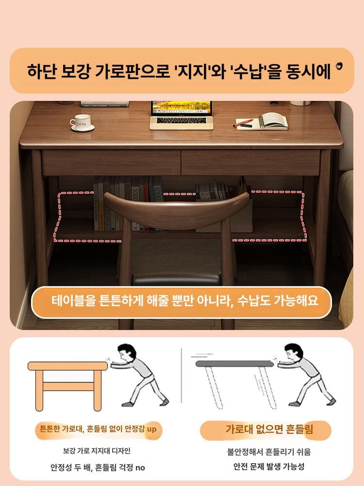 엔틱책상 테이블 서재 원룸 화장대 수납 엔틱 자취방 북유럽, 아이보리 책상+책상 의자 세트 상세 이미지 1