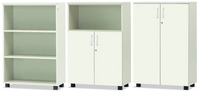 [무료배송]가구컴퍼스 TR 멜론 3단 책장 SF 높은수납장 캐비닛, 화이트, 3단올문장