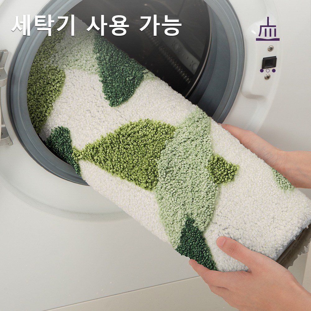 DEXI 부드러운 도톰 극세사 욕실 화장실 현관 미끄럼방지 논슬립 프리미엄 욕실 발매트, Green, 1개할인 상세 이미지 1