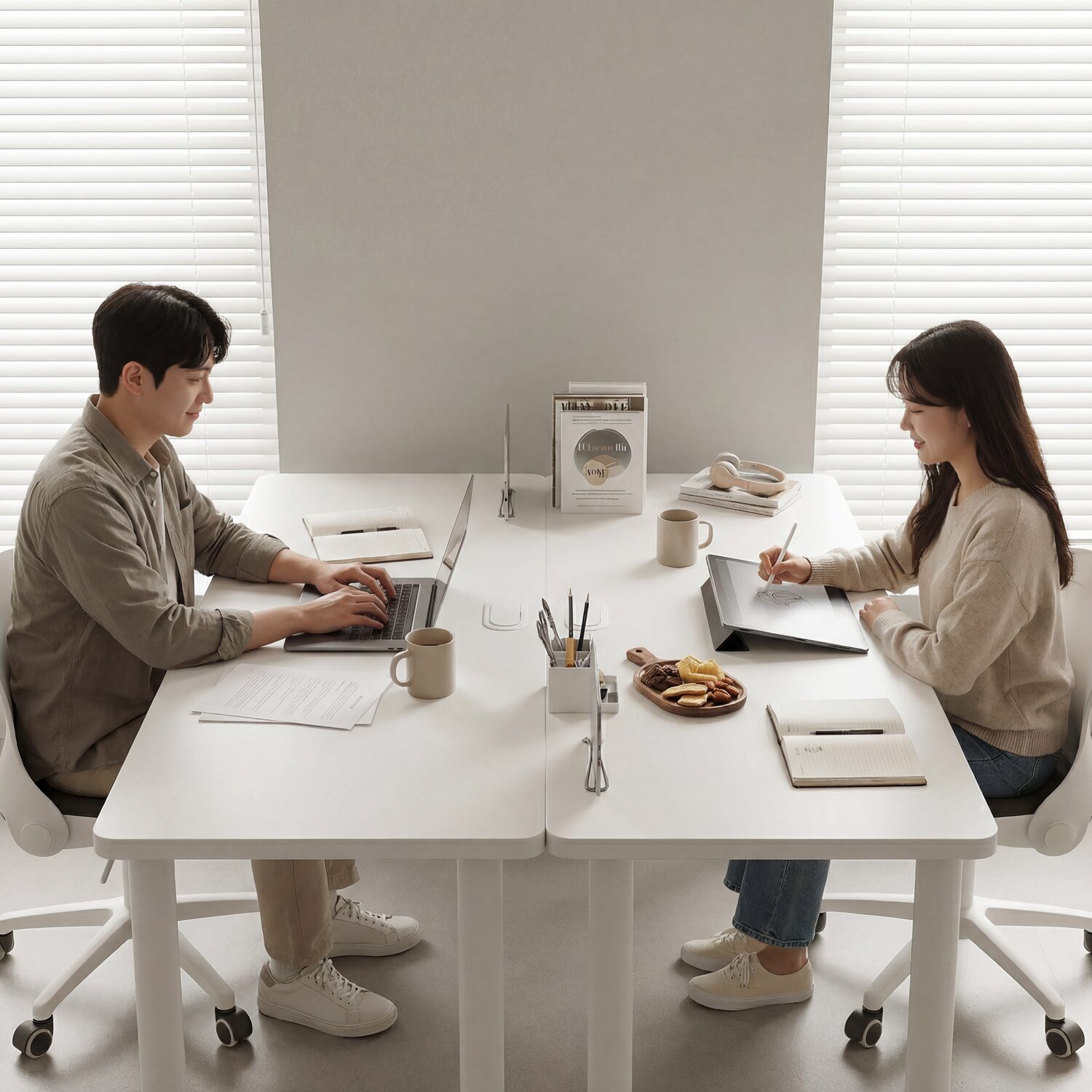 Unihome E0급 업그레이드형 컴퓨터 책상 튼튼한 다용도 테이블, 화이트할인 상세 이미지 1