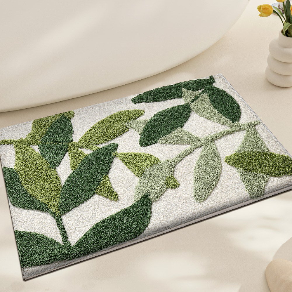 DEXI 부드러운 도톰 극세사 욕실 화장실 현관 미끄럼방지 논슬립 프리미엄 욕실 발매트, Green, 1개할인 상세 이미지 1