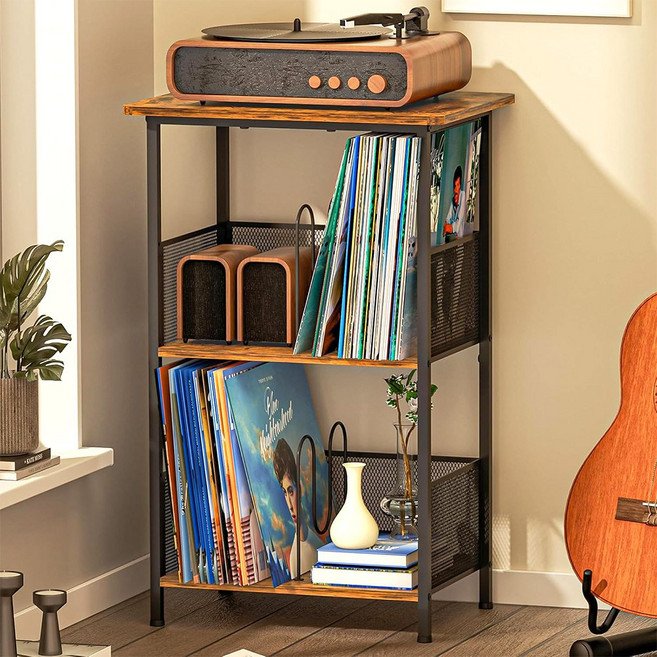 빈티지 LP수납장 엘피장 턴테이블 보관함 장식장